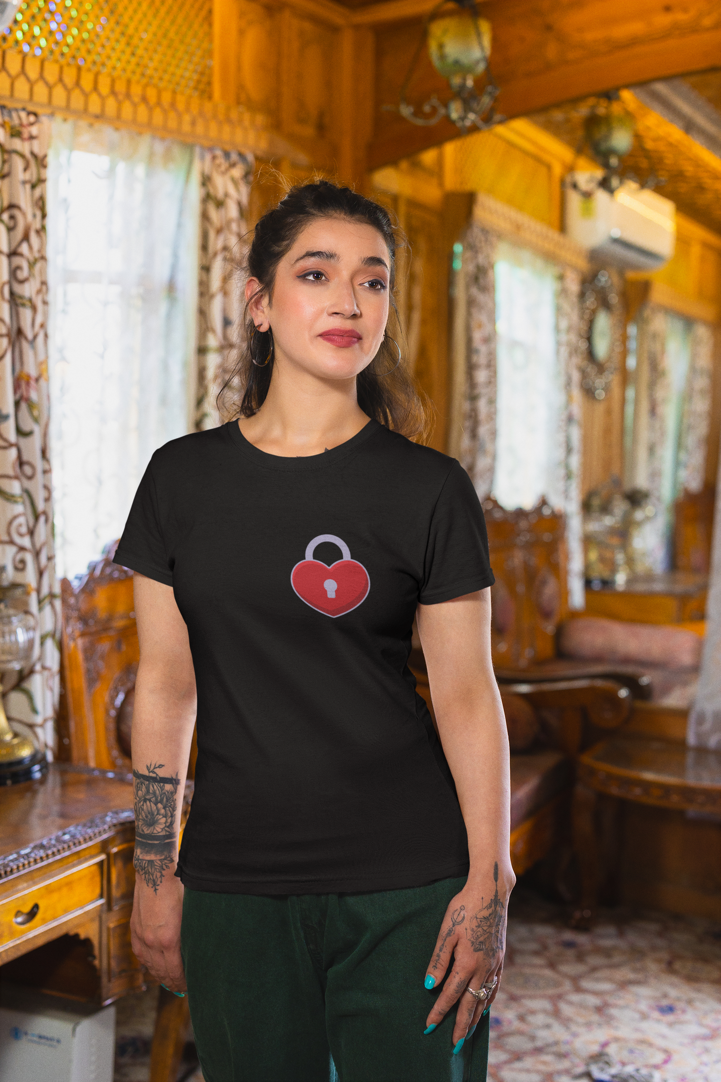 Women’s Lock Classic T-Shirt – Perfect Valentine’s Couple Gift