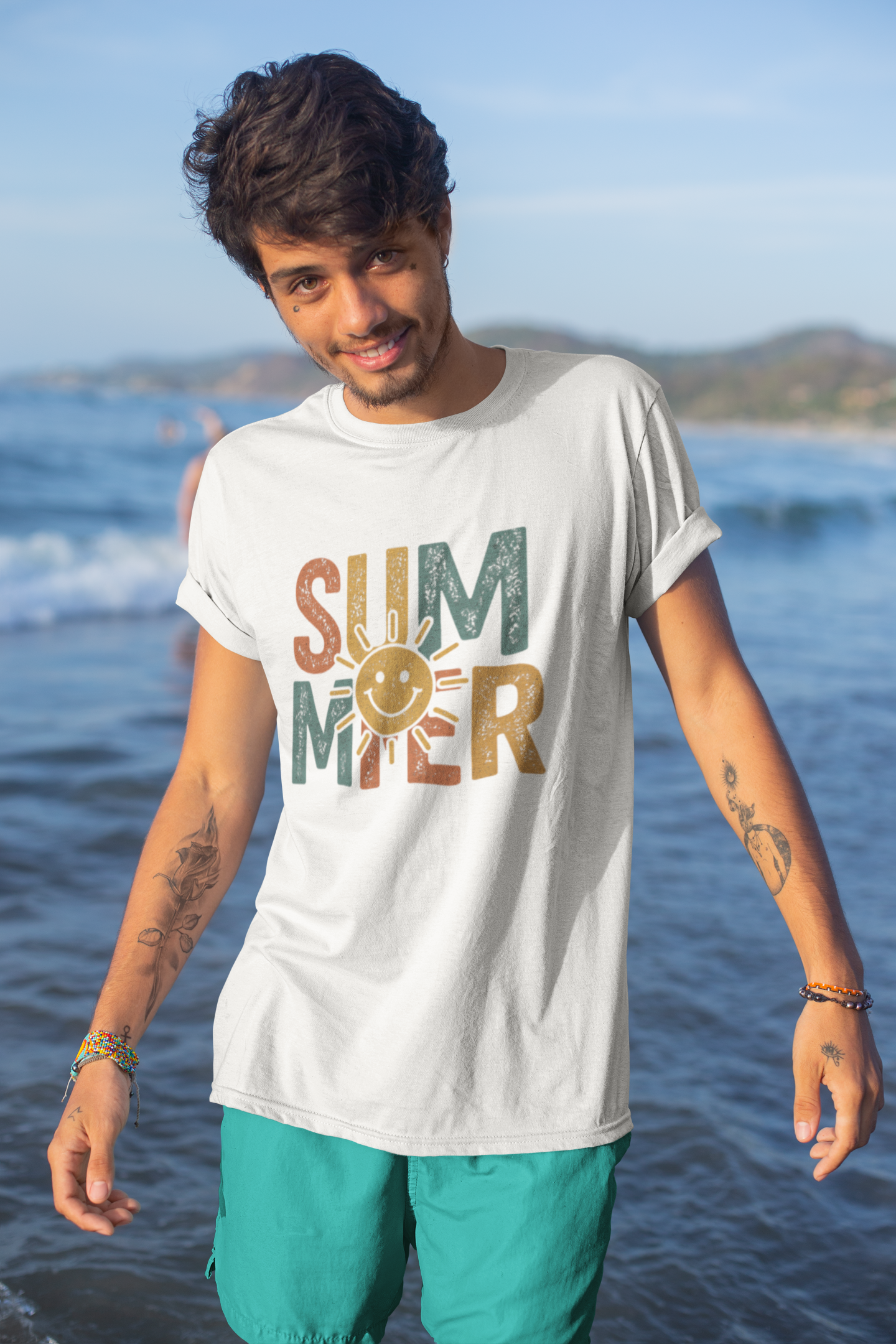 SUMMER Sun Graphic T-Shirt - Vibrant Seasonal Streetwear - Unisex Cotton Tee - Big Shot Fusion