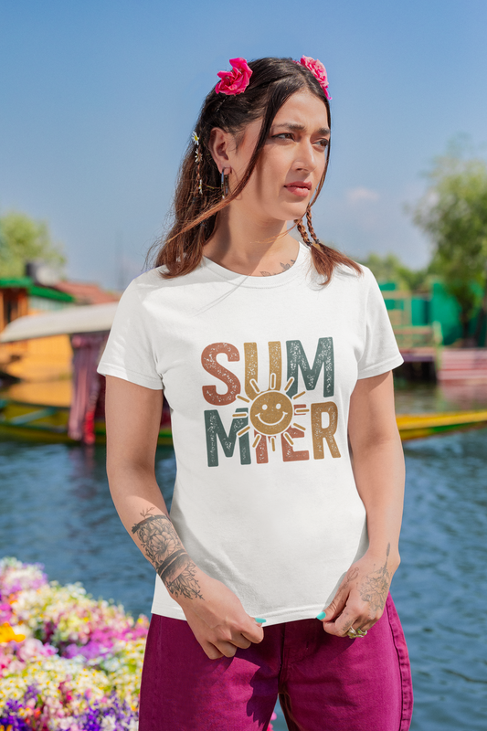 SUMMER Vintage Graphic Tee - Women's Casual Streetwear Top - Big Shot Fusion