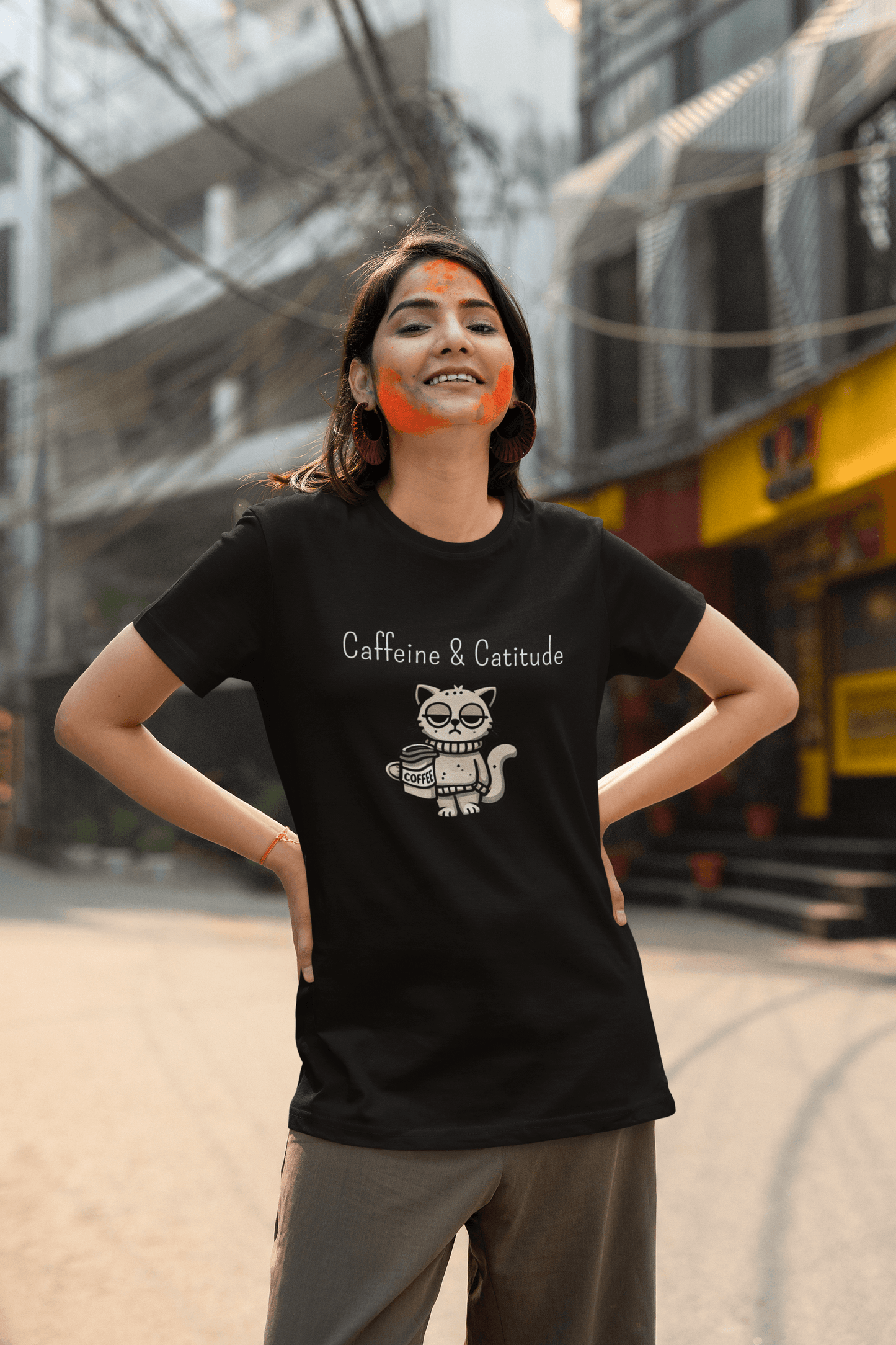 Catfeinated Vibes - Caffeine and Catitude T-Shirt - Big Shot Fusion