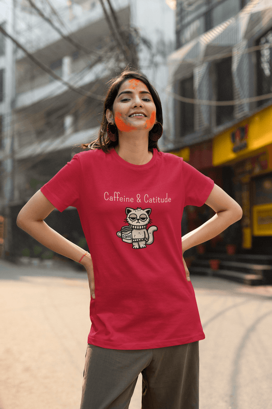 Catfeinated Vibes - Caffeine and Catitude T-Shirt