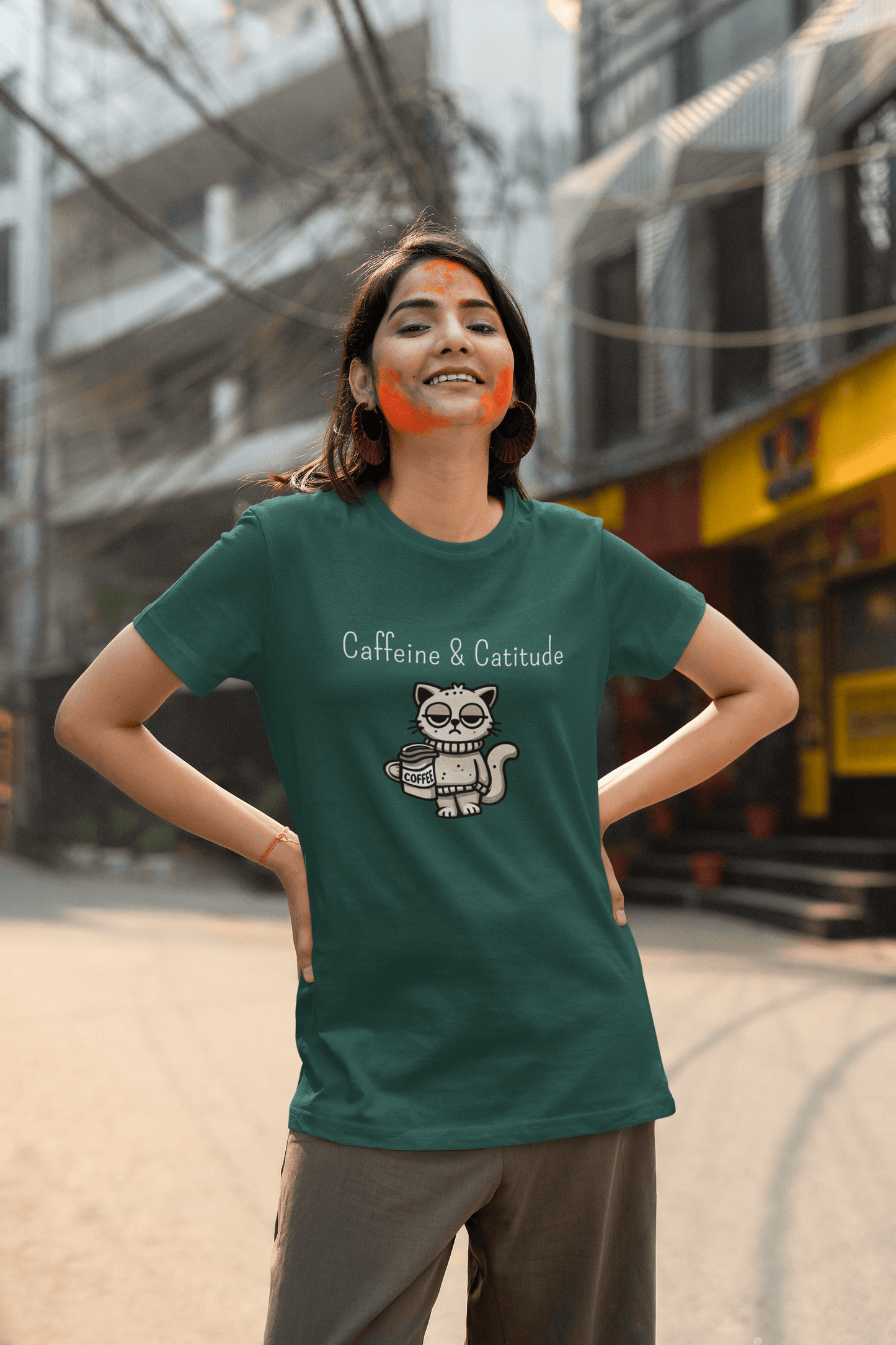 Catfeinated Vibes - Caffeine and Catitude T-Shirt - Big Shot Fusion