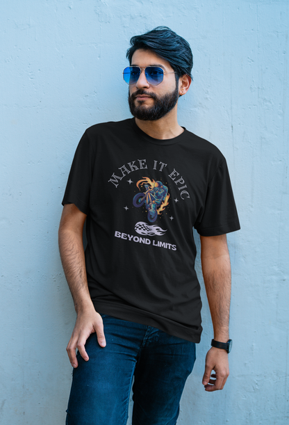 LIMITLESS VELOCITY" Bike Racing Tee - Defy Gravity, Own the Asphalt - Big Shot Fusion