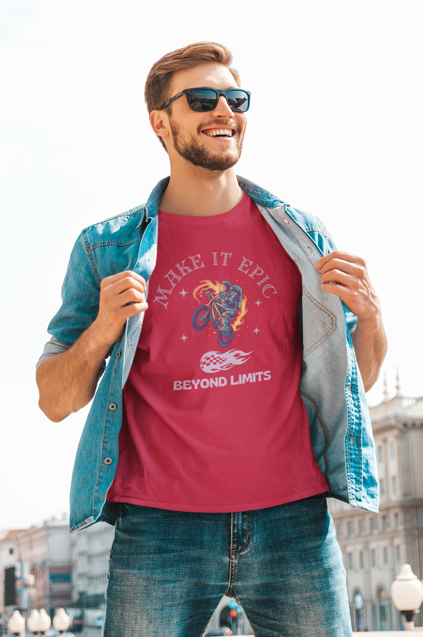 LIMITLESS VELOCITY" Bike Racing Tee - Defy Gravity, Own the Asphalt - Big Shot Fusion