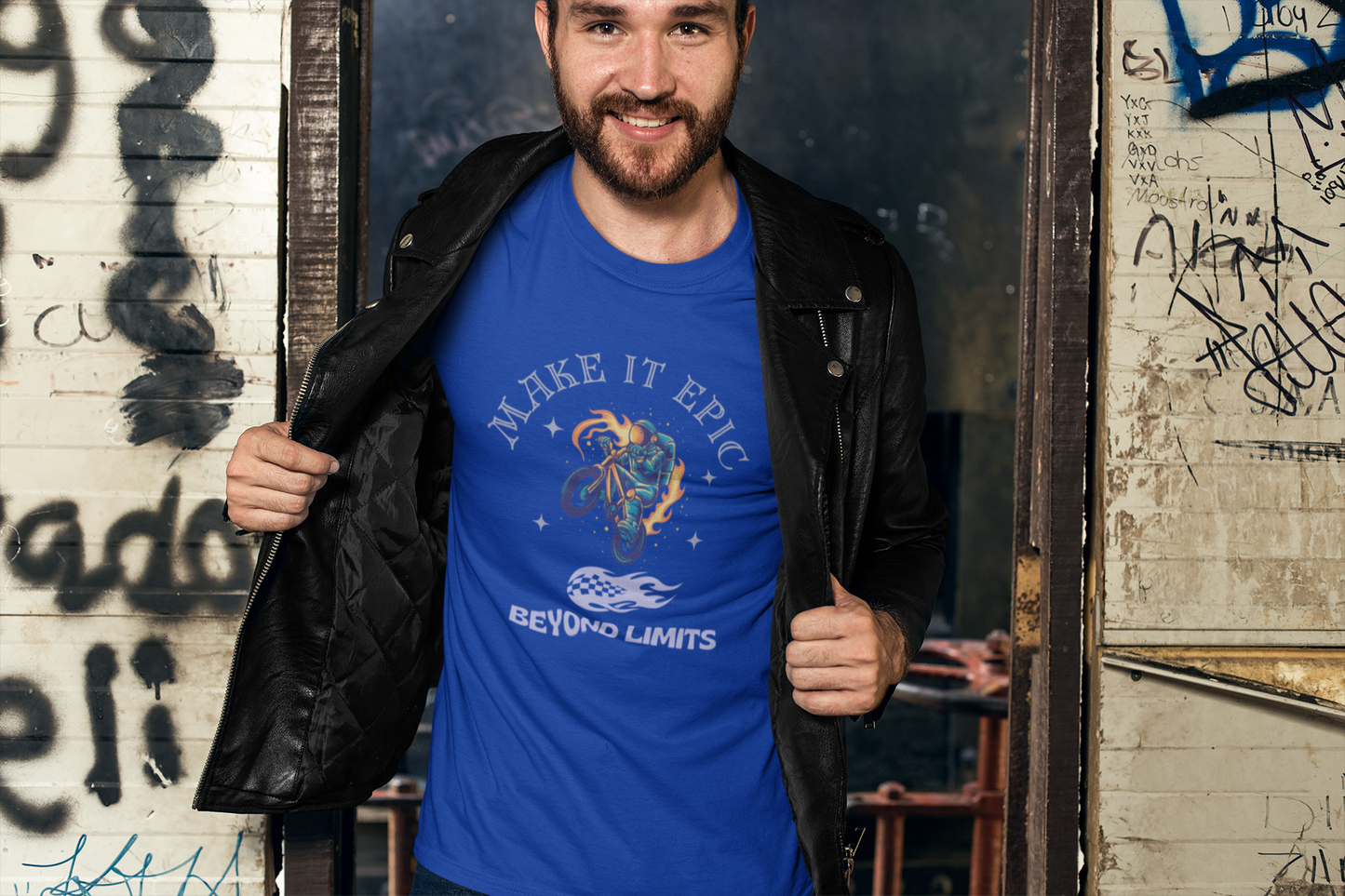 LIMITLESS VELOCITY" Bike Racing Tee - Defy Gravity, Own the Asphalt - Big Shot Fusion
