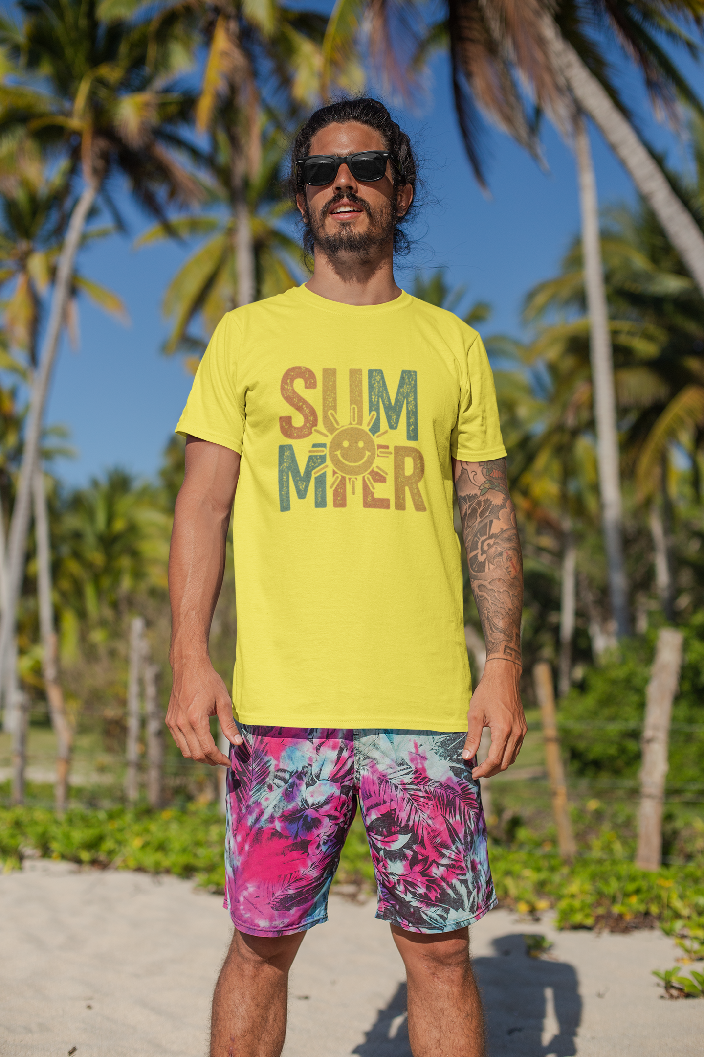 SUMMER Sun Graphic T-Shirt - Vibrant Seasonal Streetwear - Unisex Cotton Tee - Big Shot Fusion