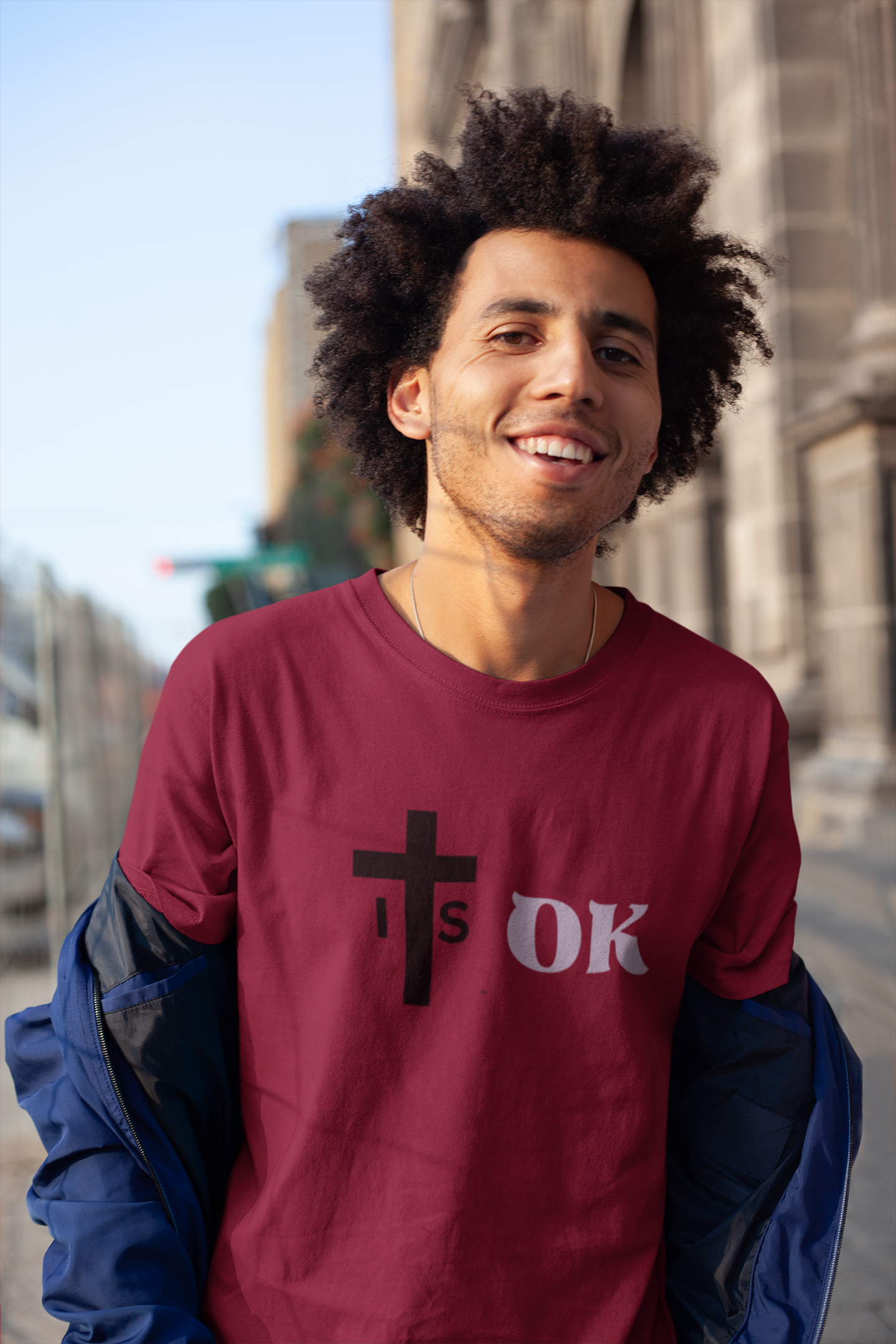 It’s OK – Faith & Positivity Design with Cross Symbol